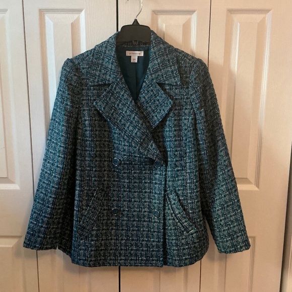 Liz Claiborne Boucle Double Breasted Classic Fit Blazer - Picture 1 of 5